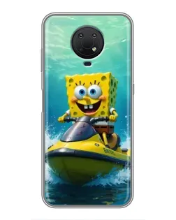 Чехол для Nokia G10 с картинкой «Спанч Боб на гидроцикле» Чехол для Nokia G10 с картинкой «Спанч Боб на гидроцикле»