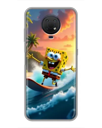 Чехол для Nokia G10 с картинкой «Губка Боб серфингист»
