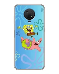 Чехол для Nokia G10 с картинкой «Спанч Боб и Патрик»