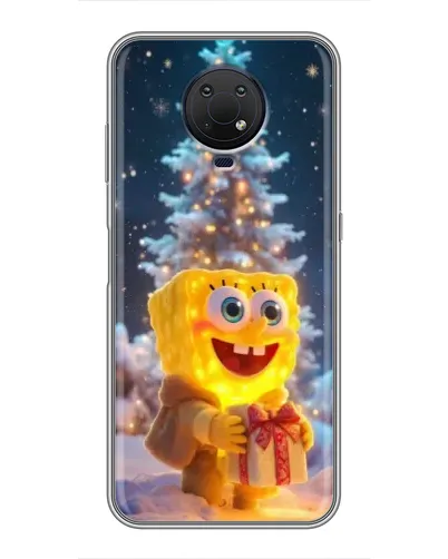 Чехол для Nokia G10 с картинкой «Рождественский Спанч Боб»
