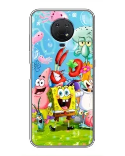 Чохол для Nokia G10 з картинкою «Губка Боб та друзі»