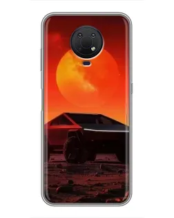 Чехол для Nokia G10 с картинкой «Cybertruck на Марсе»