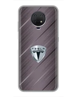 Чехол для Nokia G10 с картинкой «Металлическая текстура Tesla»