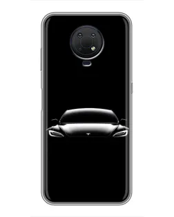 Чехол для Nokia G10 с картинкой «Фары Tesla Night»
