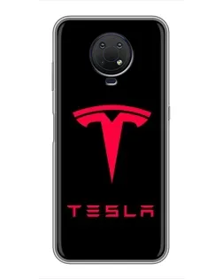Чехол для Nokia G10 с картинкой «Tesla Red Logo»