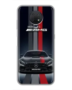 Чехол для Nokia G10 с картинкой «Mercedes — белый карбон»