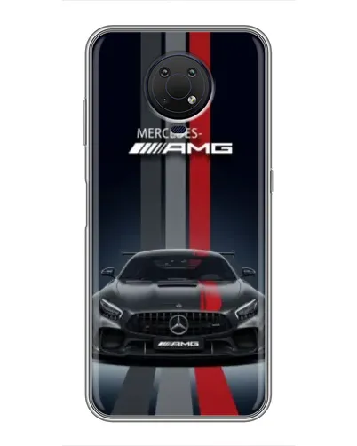 Чехол для Nokia G10 с картинкой «Mercedes — белый карбон» Чехол для Nokia G10 с картинкой «Mercedes — белый карбон»
