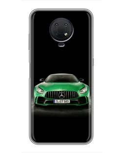 Чехол для Nokia G10 с картинкой «Mercedes — неоновый лого»