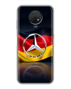 Чехол для Nokia G10 с картинкой «Mercedes — флаг Германии»