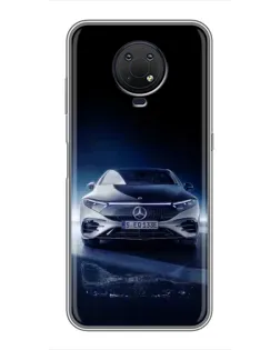 Чехол для Nokia G10 с картинкой «Ночной Mercedes EQ»