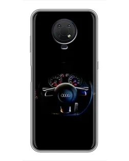 Чехол для Nokia G10 с картинкой «Салон Audi — руль»