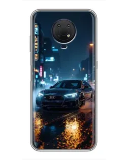 Чехол для Nokia G10 с картинкой «Ночной город и Audi»