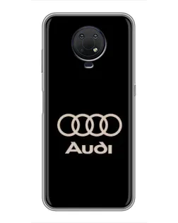 Чехол для Nokia G10 с картинкой «Audi — золотой логотип»