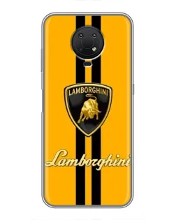 Чехол для Nokia G10 с картинкой «Lamborghini Stripe желтый»