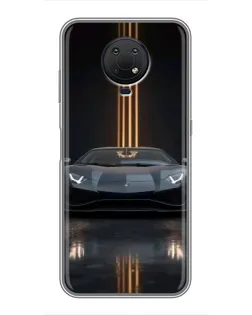 Чехол для Nokia G10 с картинкой «Lamborghini золотые линии»
