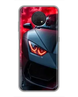 Чехол для Nokia G10 с картинкой «Lamborghini красное сияние»