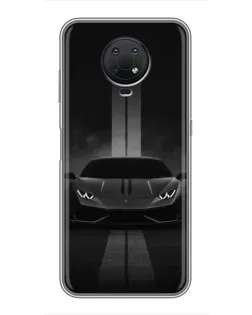 Чехол для Nokia G10 с картинкой «Lamborghini симметрия дорог»