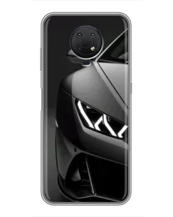 Чехол для Nokia G10 с картинкой «Lamborghini фары детализация»