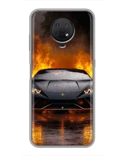 Чехол для Nokia G10 с картинкой «Lamborghini в огне»