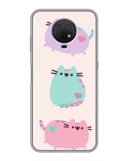 Чехол для Nokia G10 с картинкой «Pusheen трио»