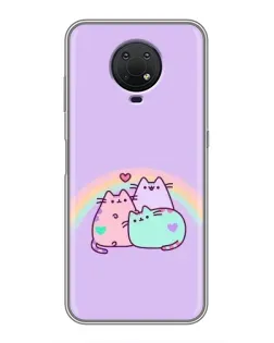 Чехол для Nokia G10 с картинкой «Радужные Пушины»
