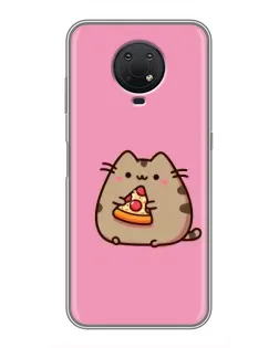 Чехол для Nokia G10 с картинкой «Пушин с пиццей»