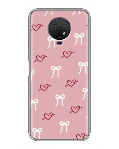 Чехол для Nokia G10 с картинкой «Сердца и банты»
