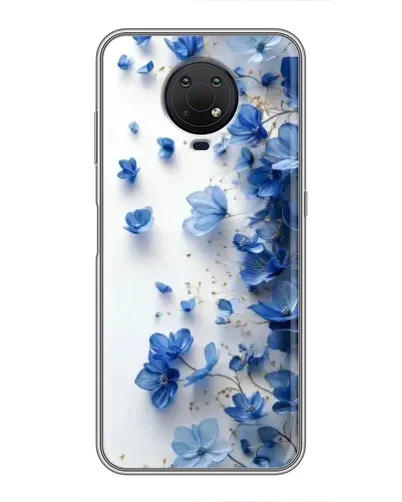 Чехол для Nokia G10 с картинкой «Голубой цветочный каскад»