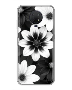 Чехол для Nokia G10 с картинкой «Монохромные астры»