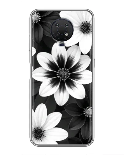 Чехол для Nokia G10 с картинкой «Монохромные астры»
