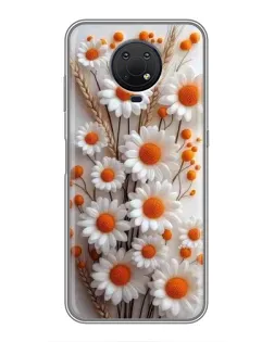 Чехол для Nokia G10 с картинкой «Белые сухоцветы»