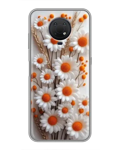 Чехол для Nokia G10 с картинкой «Белые сухоцветы»