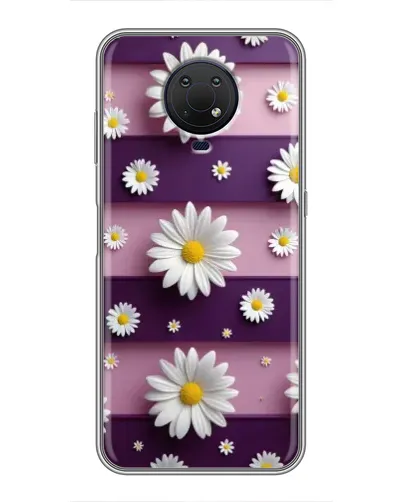 Чехол для Nokia G10 с картинкой «Ромашки на фиолетовом»
