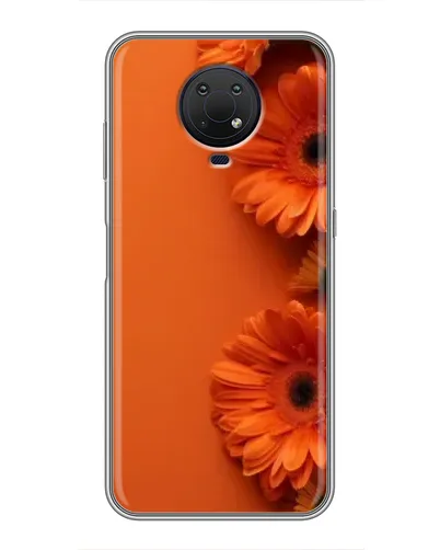 Чехол для Nokia G10 с картинкой «Оранжевые герберы»