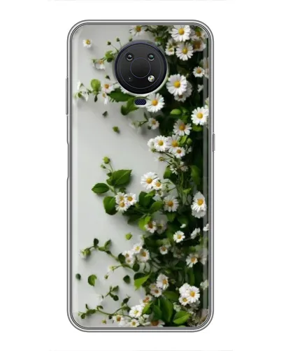 Чехол для Nokia G10 с картинкой «Ветка мелких белых цветов»