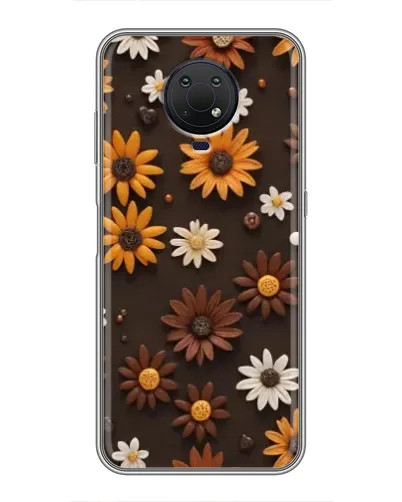 Чехол для Nokia G10 с картинкой «Узор из маленьких подсолнухов»