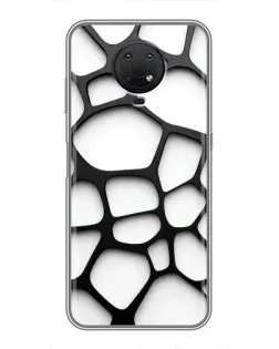 Чехол для Nokia G10 с картинкой «Белая объемная сетка»
