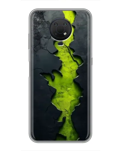 Чехол для Nokia G10 с картинкой «Салатовый разлом скалы»