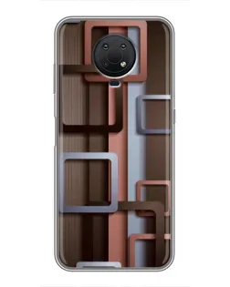 Чехол для Nokia G10 с картинкой «Коричневые объемные квадраты»