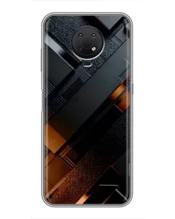 Чехол для Nokia G10 с картинкой «Черные геометрические блоки»