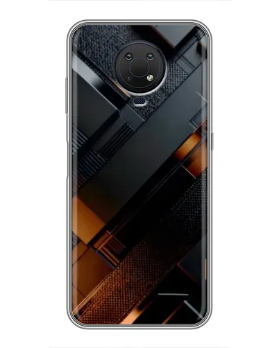 Чехол для Nokia G10 с картинкой «Черные геометрические блоки»