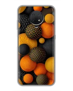 Чехол для Nokia G10 с картинкой «Объемные оранжевые сферы»