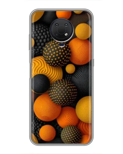 Чехол для Nokia G10 с картинкой «Объемные оранжевые сферы»
