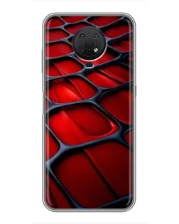 Чехол для Nokia G10 с картинкой «Красная глянцевая сетка»