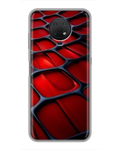 Чехол для Nokia G10 с картинкой «Красная глянцевая сетка»
