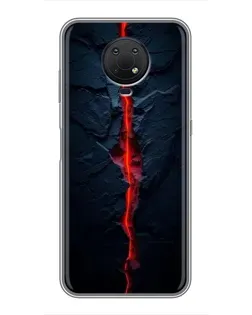 Чехол для Nokia G10 с картинкой «Kрасная лавовая трещина»