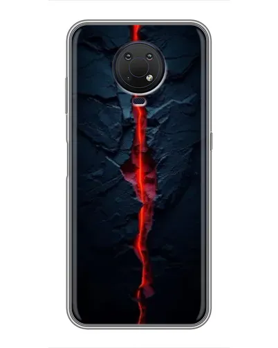 Чехол для Nokia G10 с картинкой «Kрасная лавовая трещина»