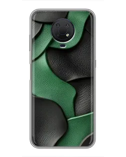Чехол для Nokia G10 с картинкой «Зеленые кожаные волны»