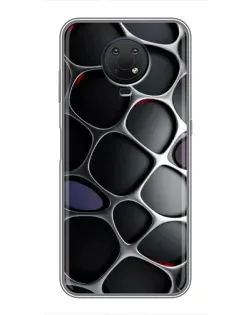 Чехол для Nokia G10 с картинкой «Объемная темная решетка»