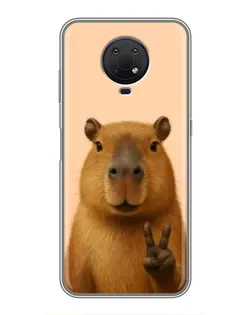 Чехол для Nokia G10 с картинкой «Капибара виктория» Чехол для Nokia G10 с картинкой «Капибара виктория»